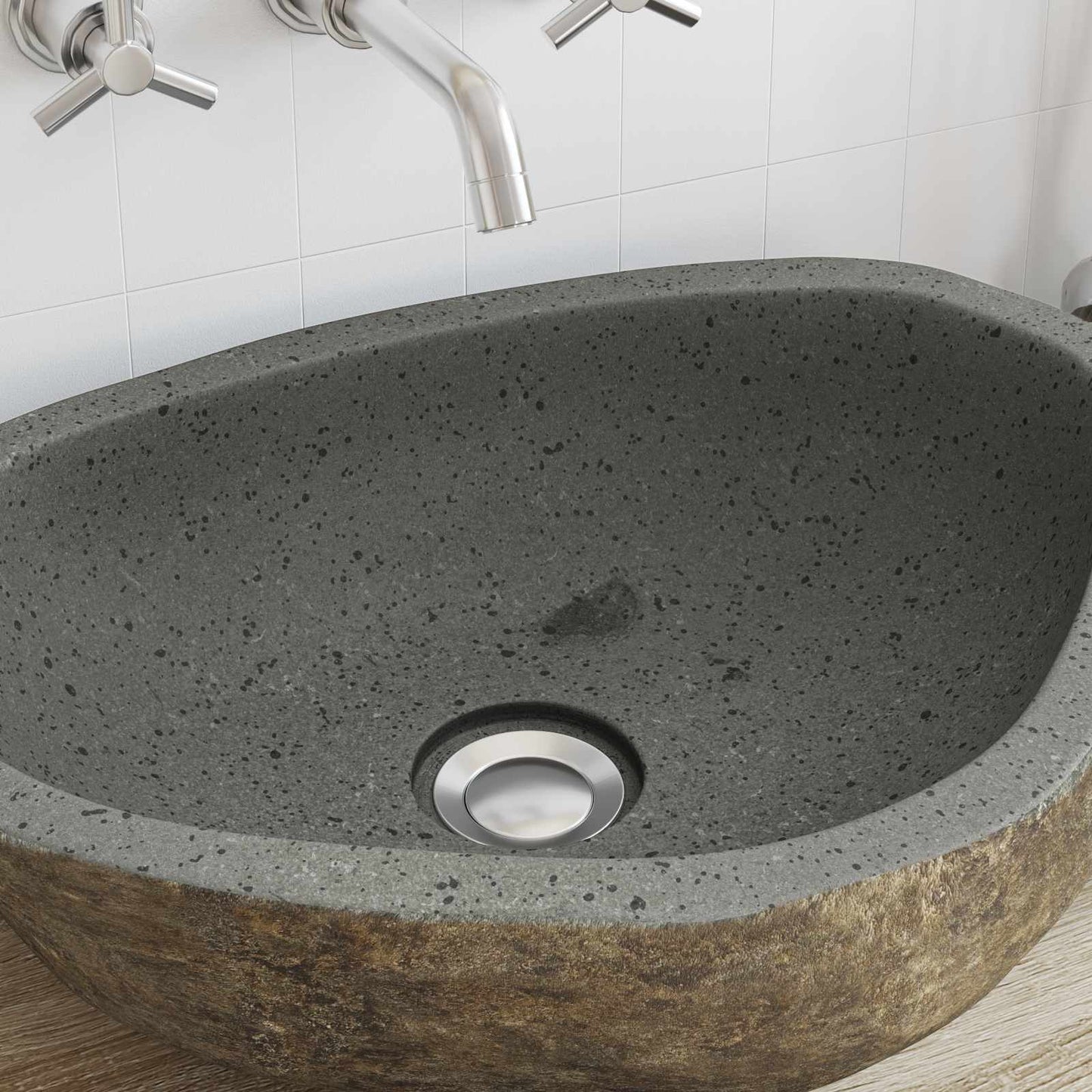 Riverstone basin Light Grey 52 x 40 x 15 cm River Stone