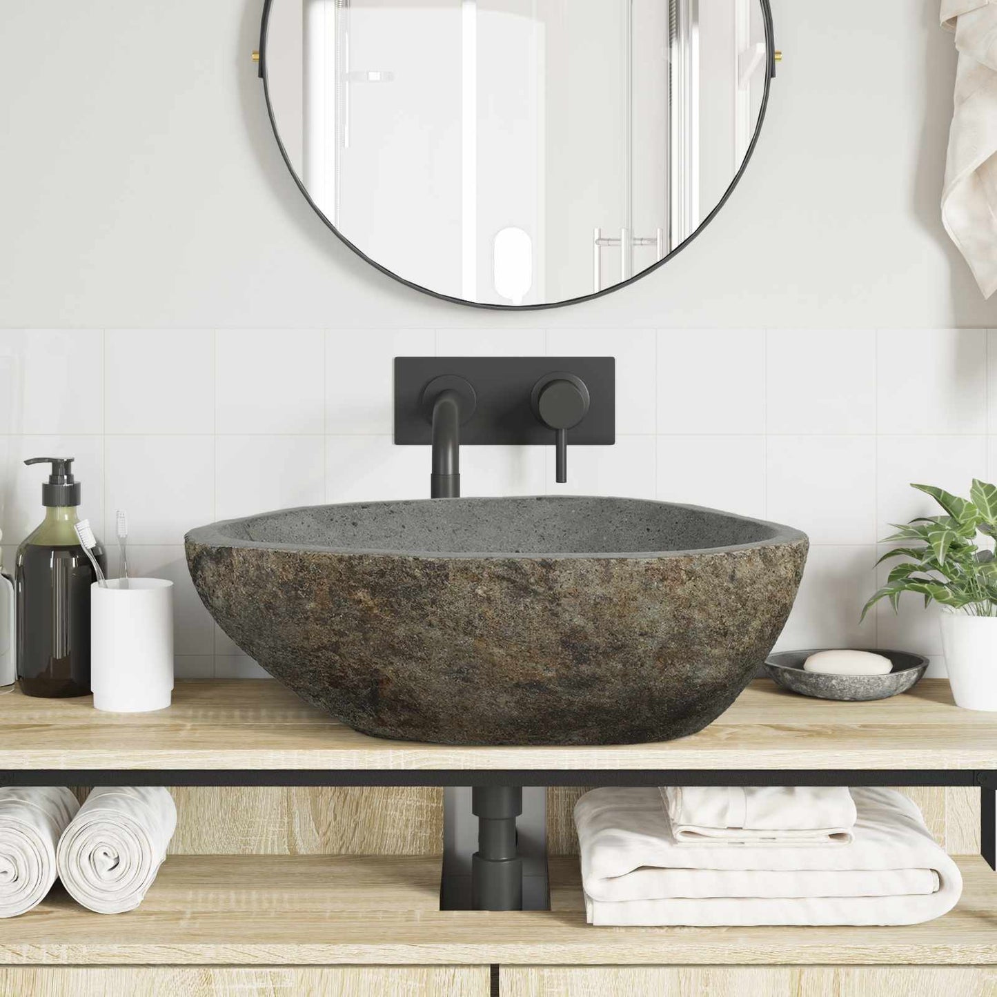Riverstone basin Light Grey 52 x 40 x 15 cm River Stone