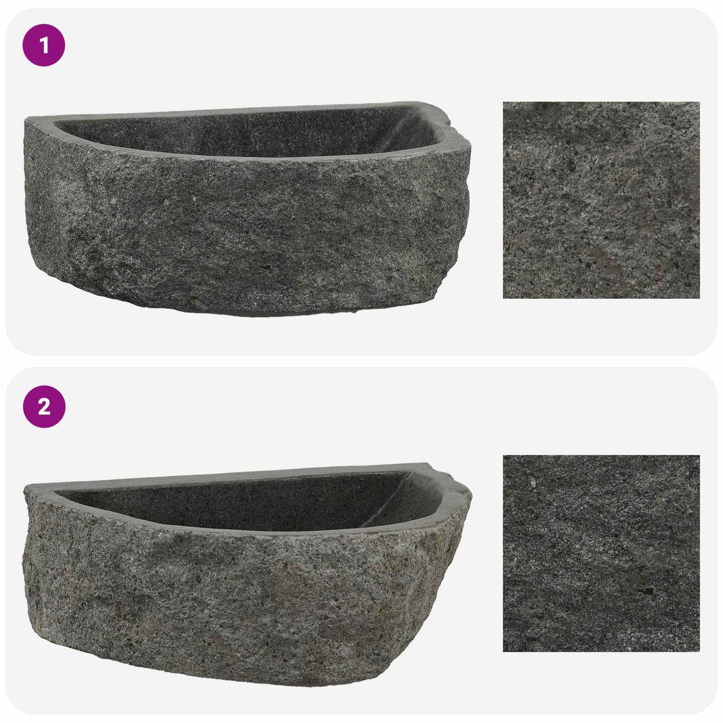 Wall-mounted Basin Grey 37 x 30 x 12 cm River Stone
