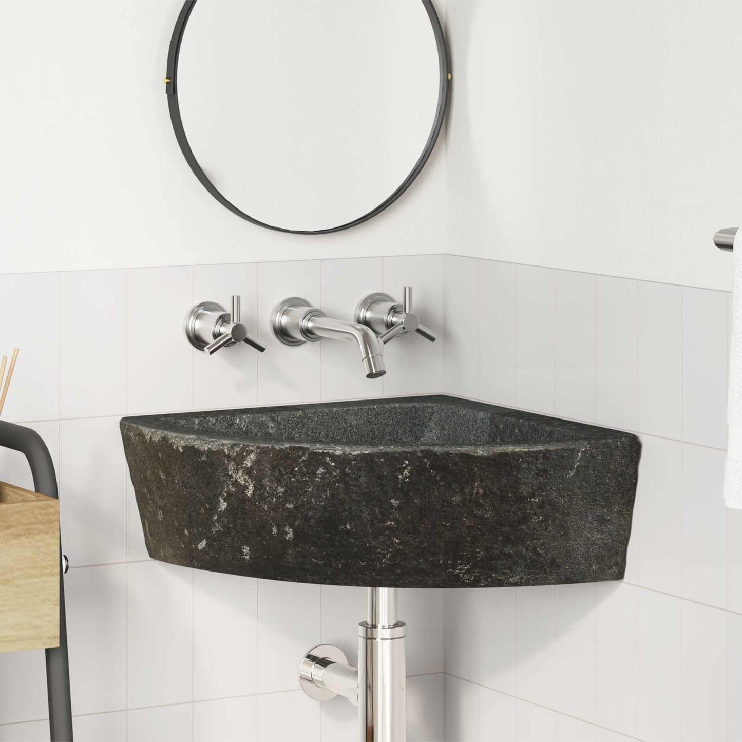 Basin Grey (38-45) x (38-45) x 12 cm River stone