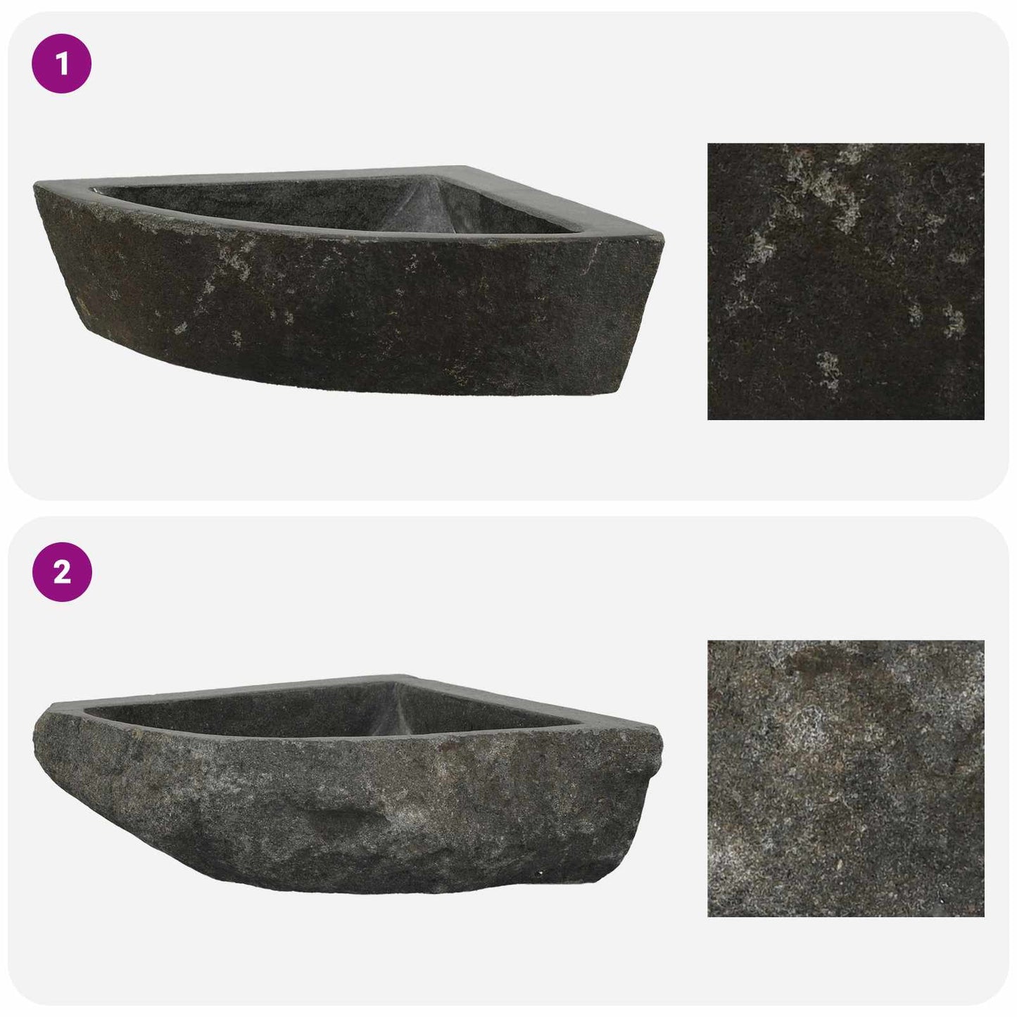 Basin Grey (38-45) x (38-45) x 12 cm River stone