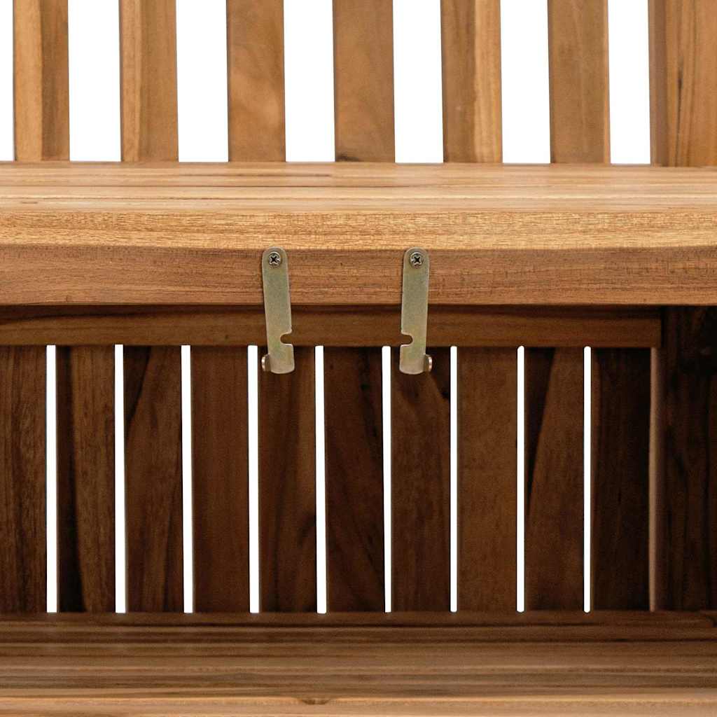 Garden Bench with Storage 114 x 60 x 90 cm Solid Teak Wood