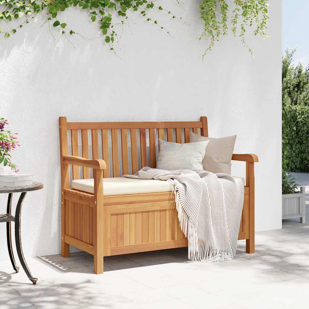 Garden Bench with Storage 114 x 60 x 90 cm Solid Teak Wood