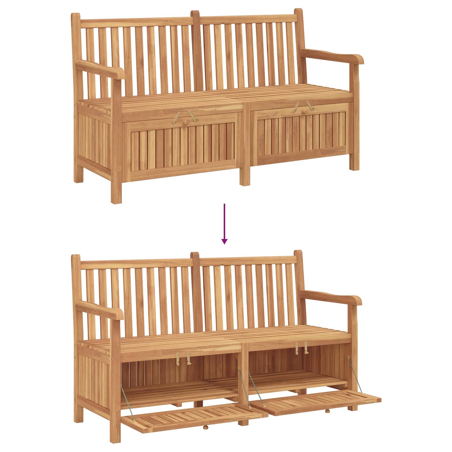 Garden Bench with Storage 150 x 60 x 90 cm Solid Teak Wood