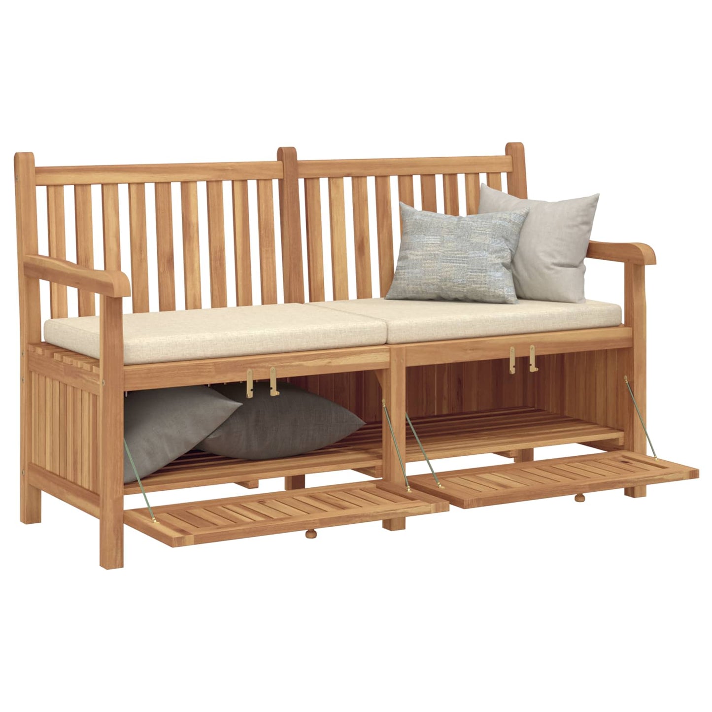 Garden Bench with Storage 150 x 60 x 90 cm Solid Teak Wood