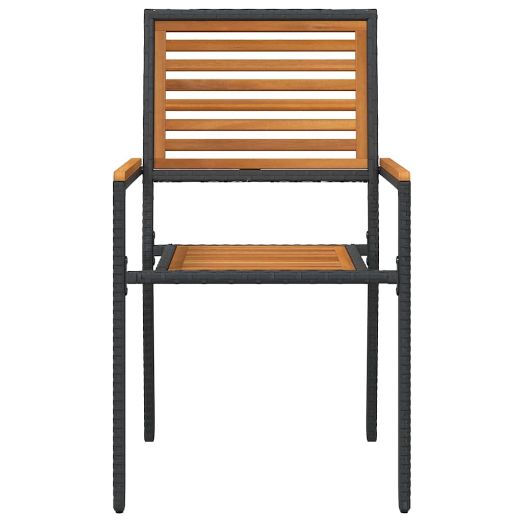 Garden Stacking Chairs 2 pcs Brown and Black 54 x 56 x 90 cm