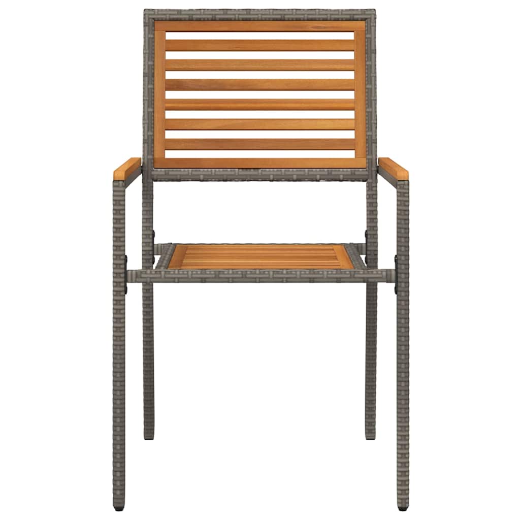 Garden Stacking Chairs 2 pcs Brown and Grey 54 x 56 x 90 cm
