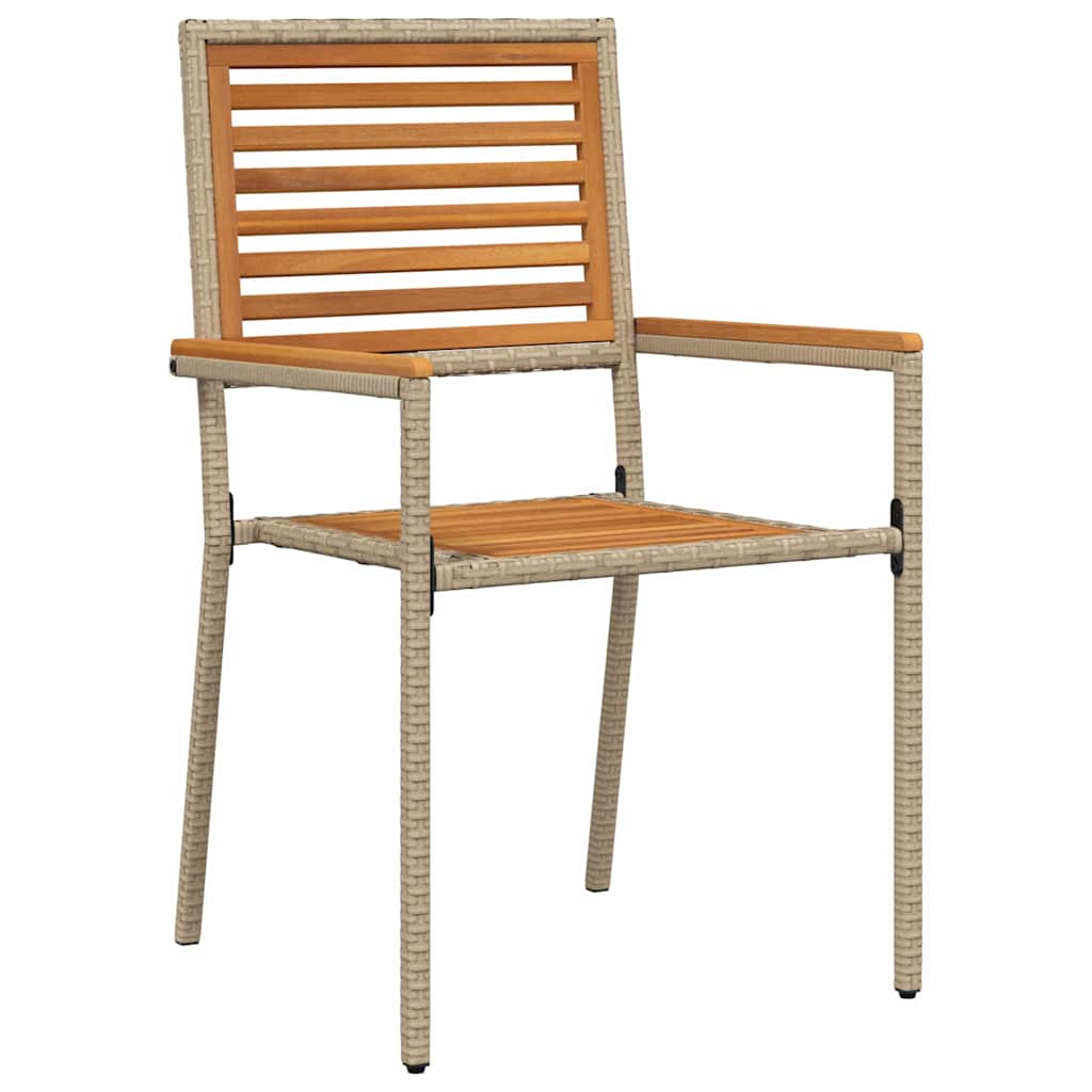 Garden Stacking Chairs 2 pcs Brown and Beige 54 x 56 x 90 cm