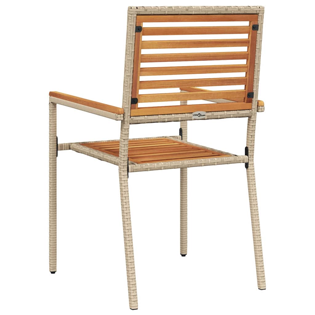 Garden Stacking Chairs 2 pcs Brown and Beige 54 x 56 x 90 cm