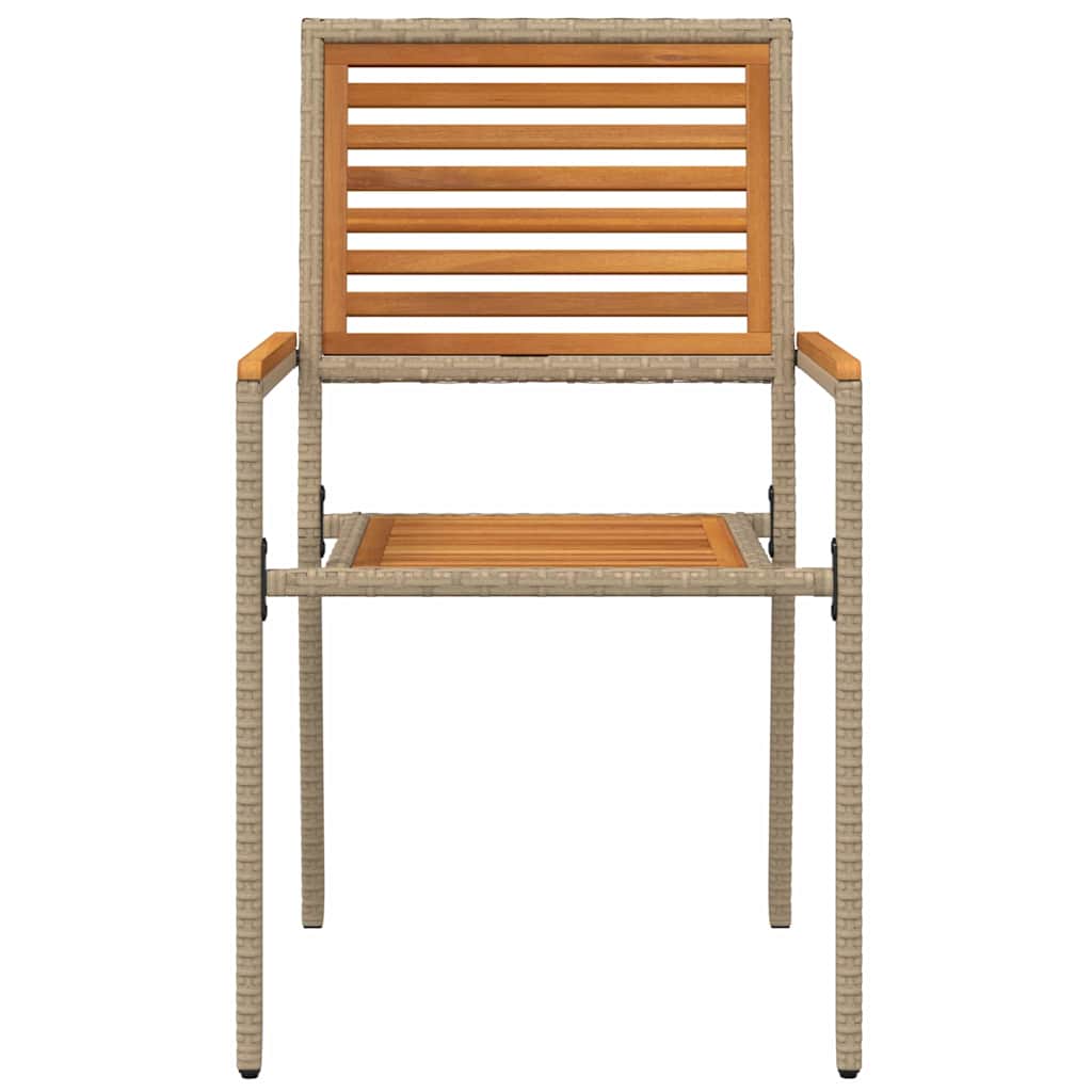 Garden Stacking Chairs 2 pcs Brown and Beige 54 x 56 x 90 cm