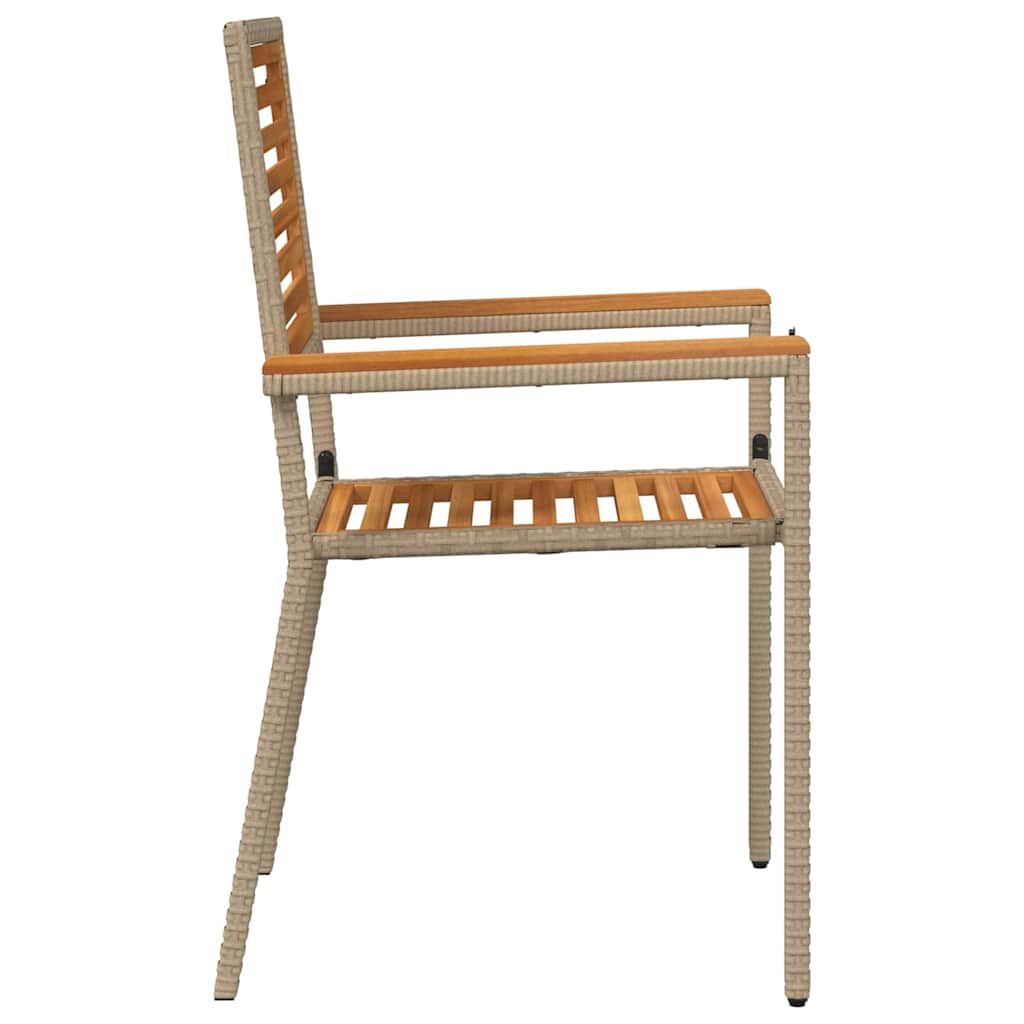 Garden Stacking Chairs 2 pcs Brown and Beige 54 x 56 x 90 cm