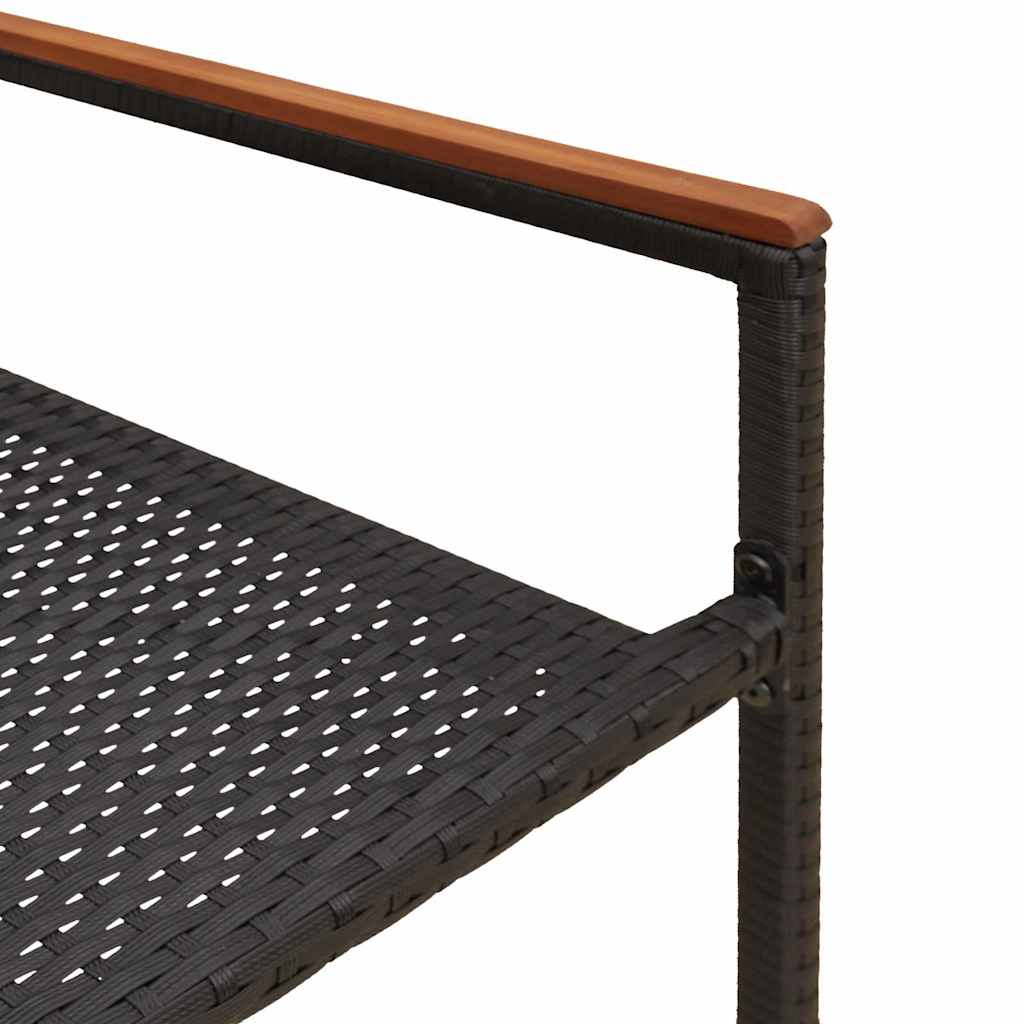 Garden Stacking Chairs 2 pcs Black and Brown 54 x 56 x 90 cm