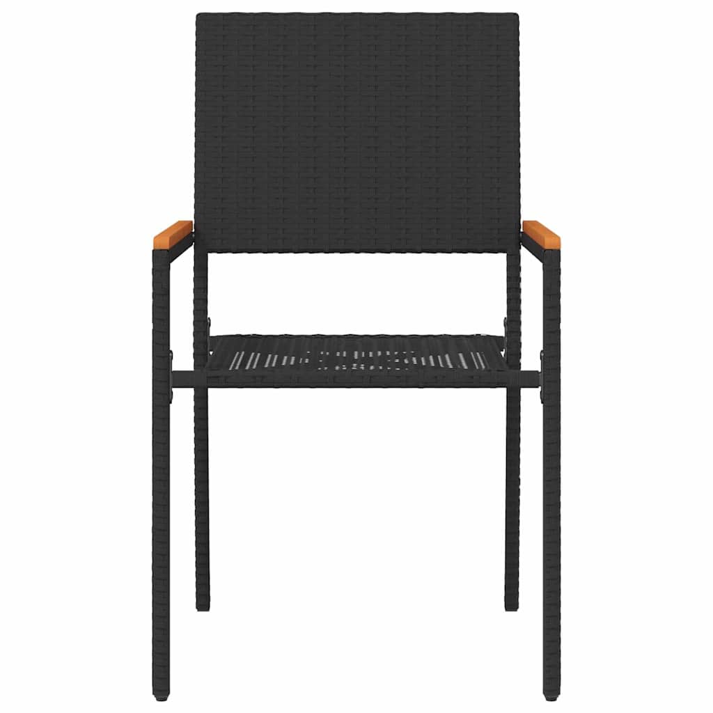 Garden Stacking Chairs 2 pcs Black and Brown 54 x 56 x 90 cm
