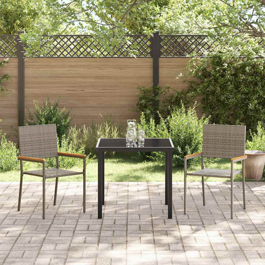 Garden Stacking Chairs 2 pcs Grey and Brown 54 x 56 x 90 cm
