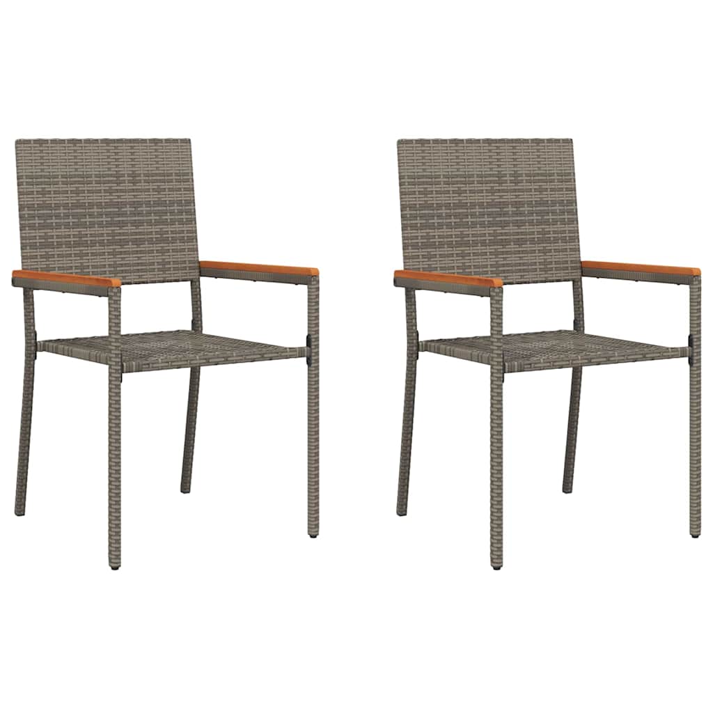 Garden Stacking Chairs 2 pcs Grey and Brown 54 x 56 x 90 cm