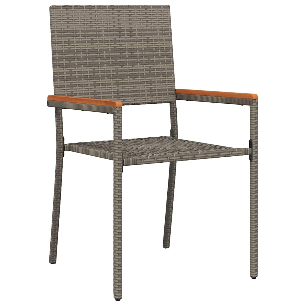 Garden Stacking Chairs 2 pcs Grey and Brown 54 x 56 x 90 cm