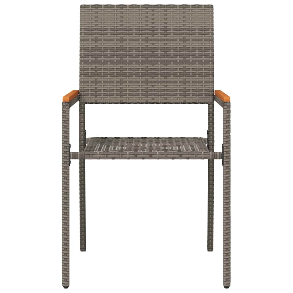 Garden Stacking Chairs 2 pcs Grey and Brown 54 x 56 x 90 cm