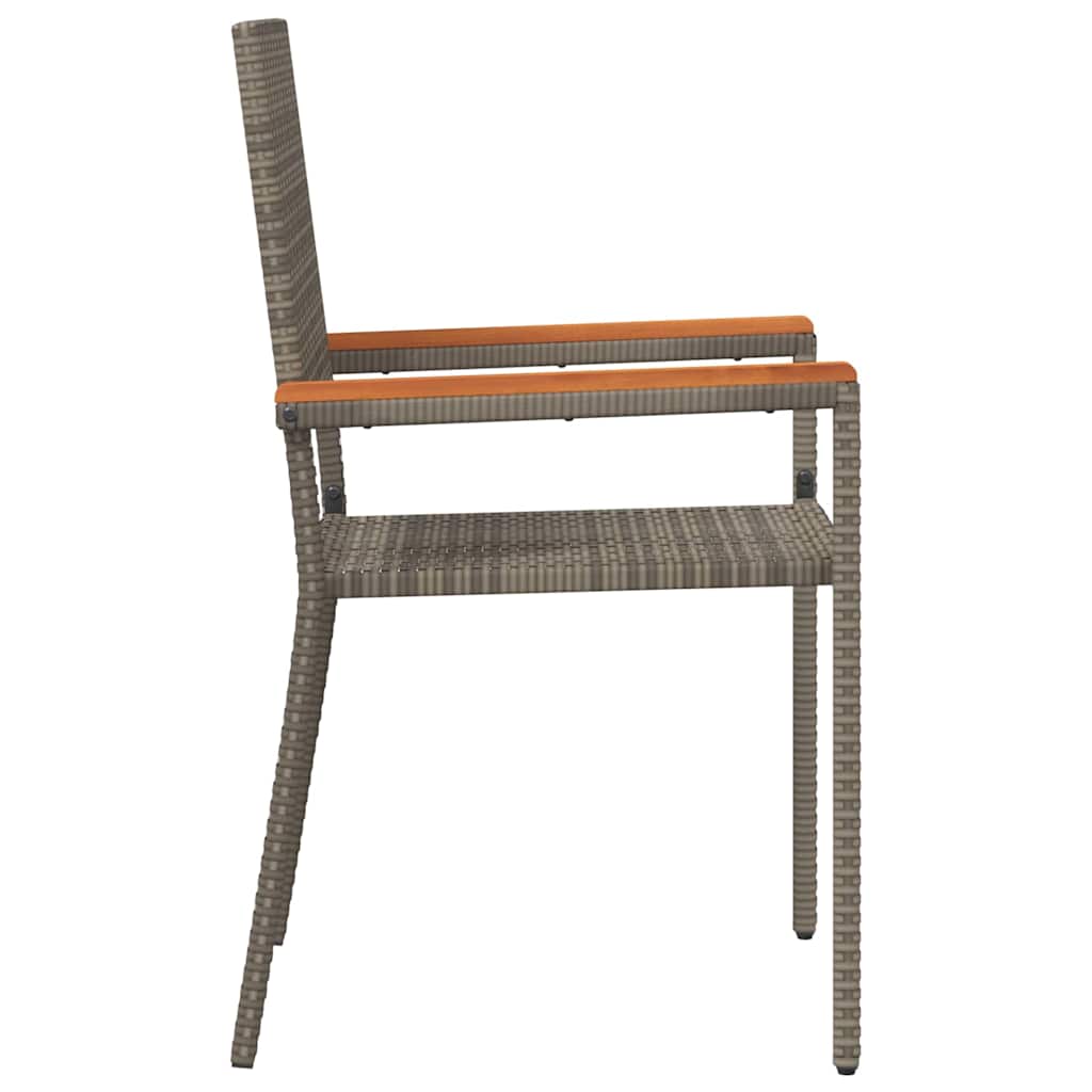 Garden Stacking Chairs 2 pcs Grey and Brown 54 x 56 x 90 cm