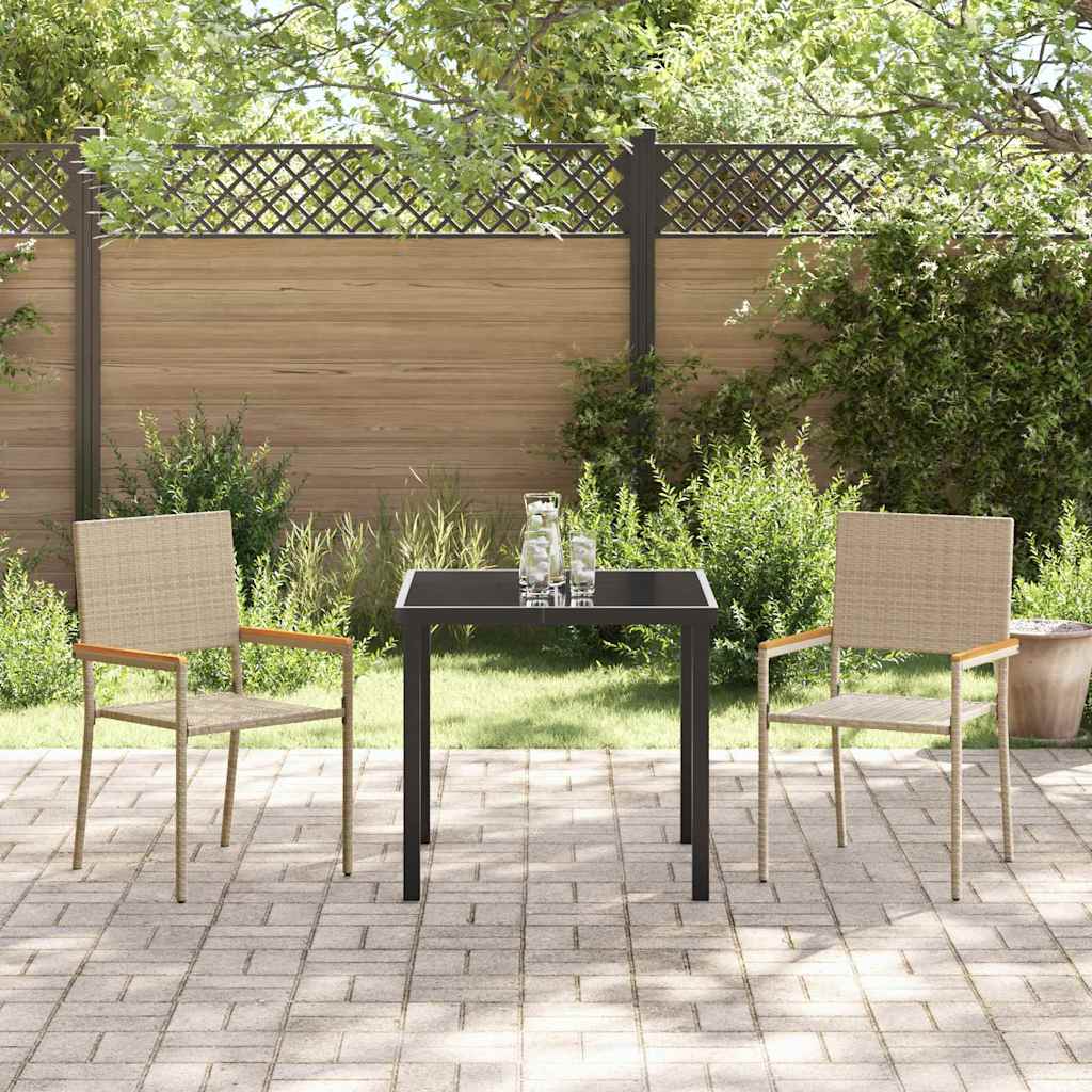 Garden Stacking Chairs 2 pcs Cream and Brown 54 x 56 x 90 cm