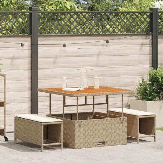 vidaXL Garden Dining Set 3 pcs Beige Poly rattan