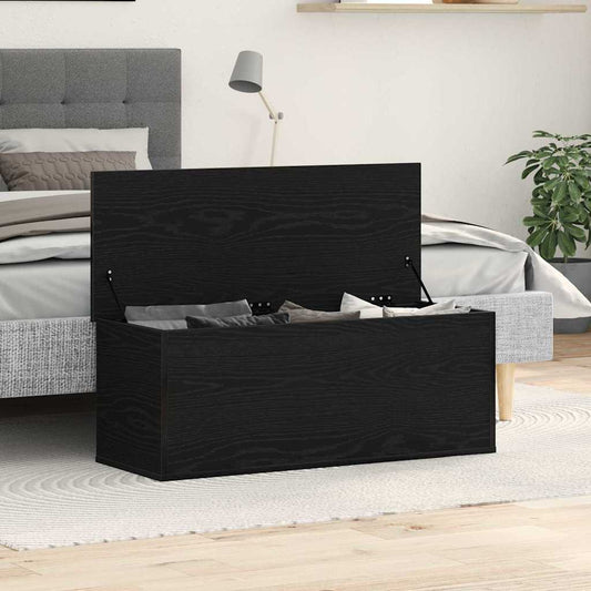 Storage Box Black Oak 102 x 35 x 35 cm Engineered Wood