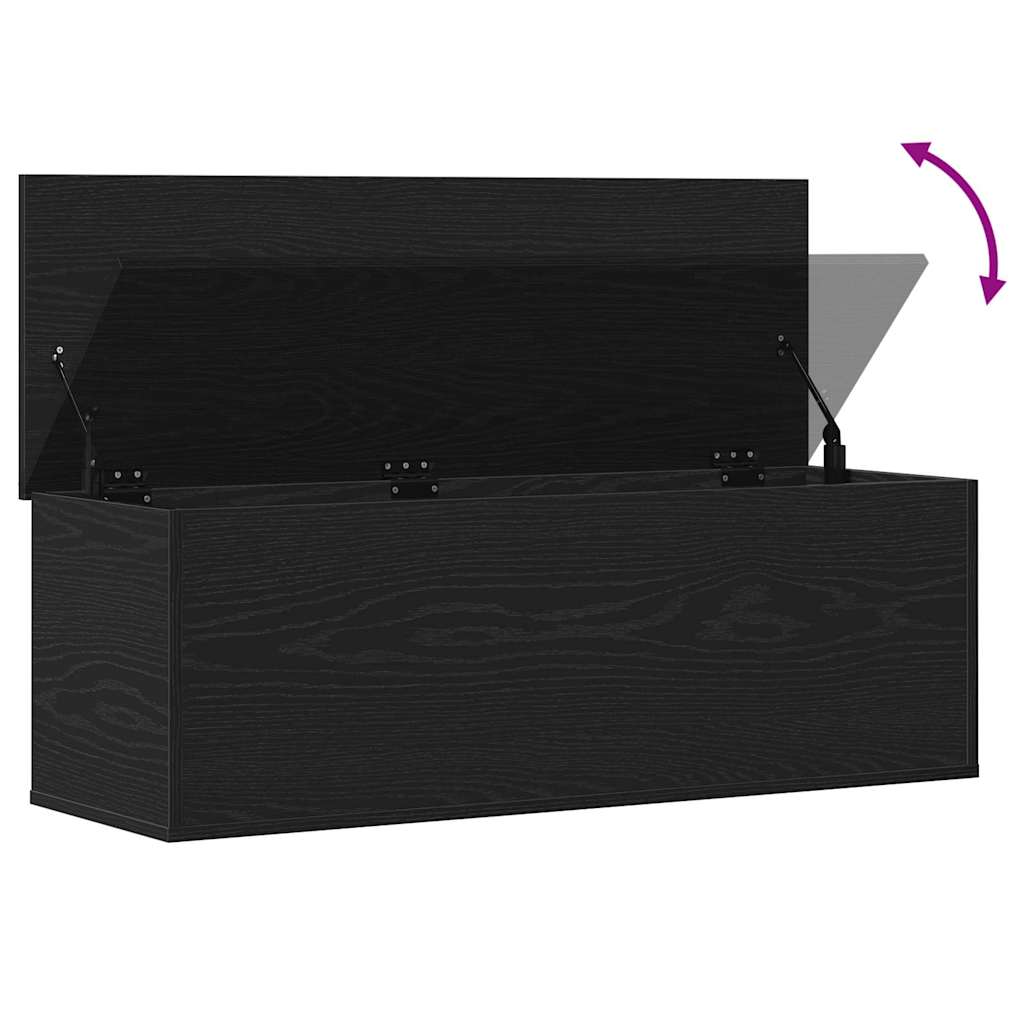 Storage Box Black Oak 102 x 35 x 35 cm Engineered Wood