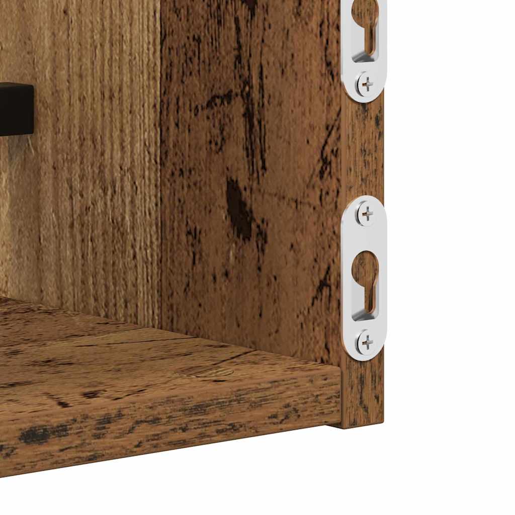 Wall Shelf Wall-mounted 2 pcs Old Wood 80 x 16 x 14 cm