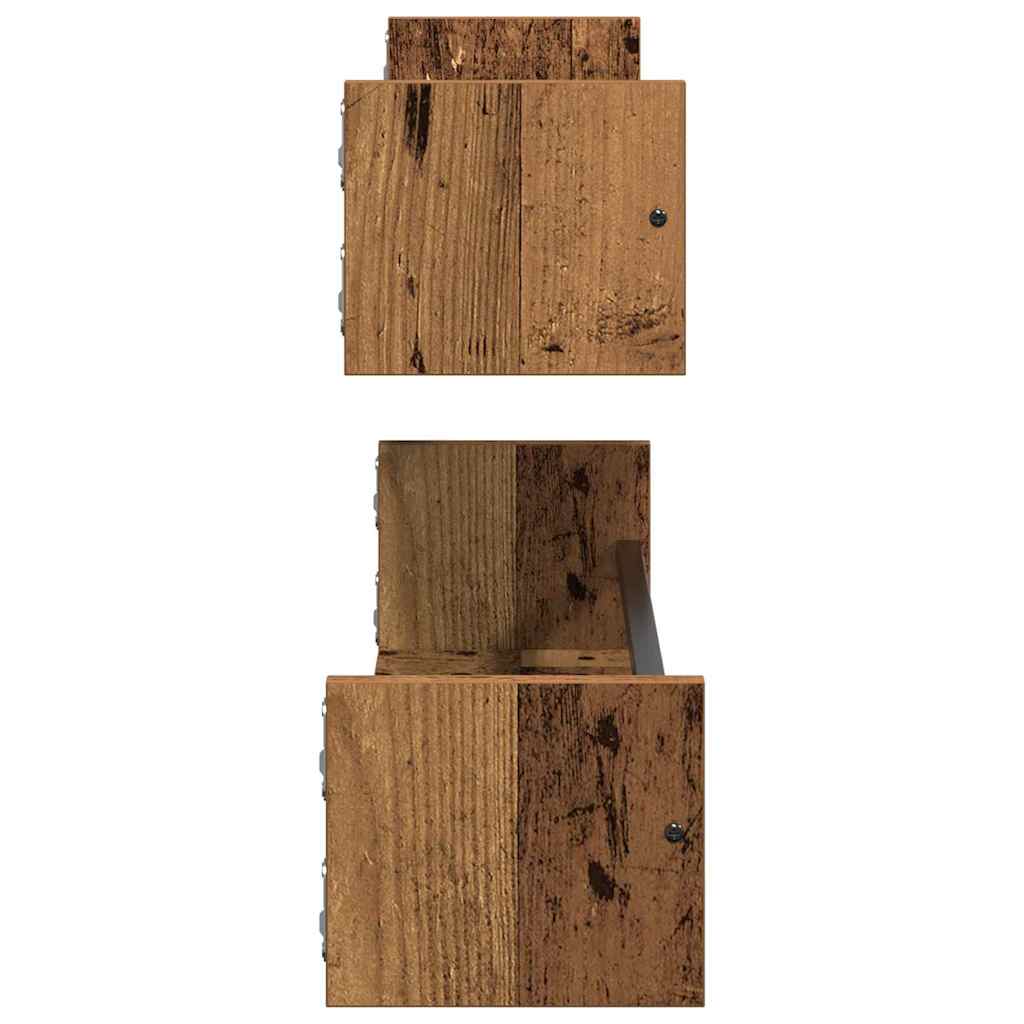 Wall Shelf Wall-mounted 2 pcs Old Wood 80 x 16 x 14 cm
