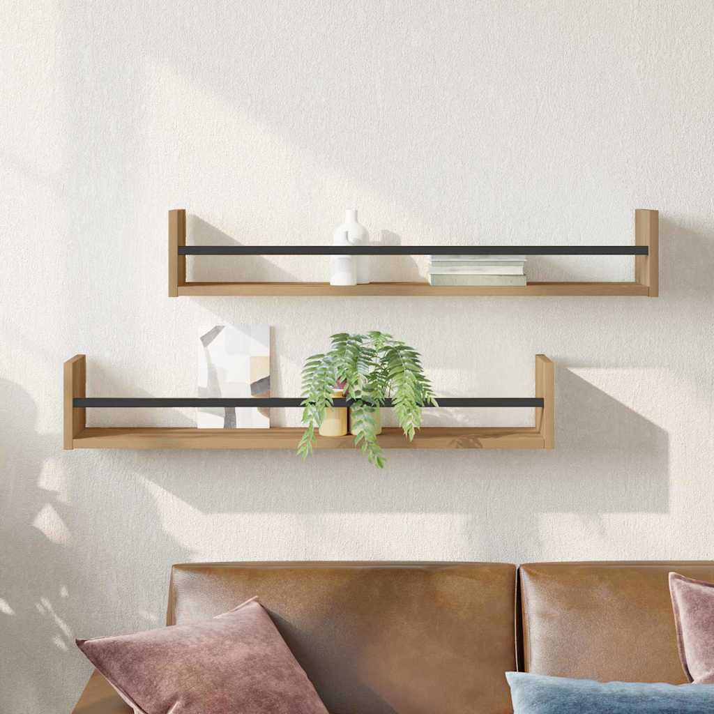 Wall Shelf Wall-mounted 2 pcs Artisan Oak 80 x 16 x 14 cm