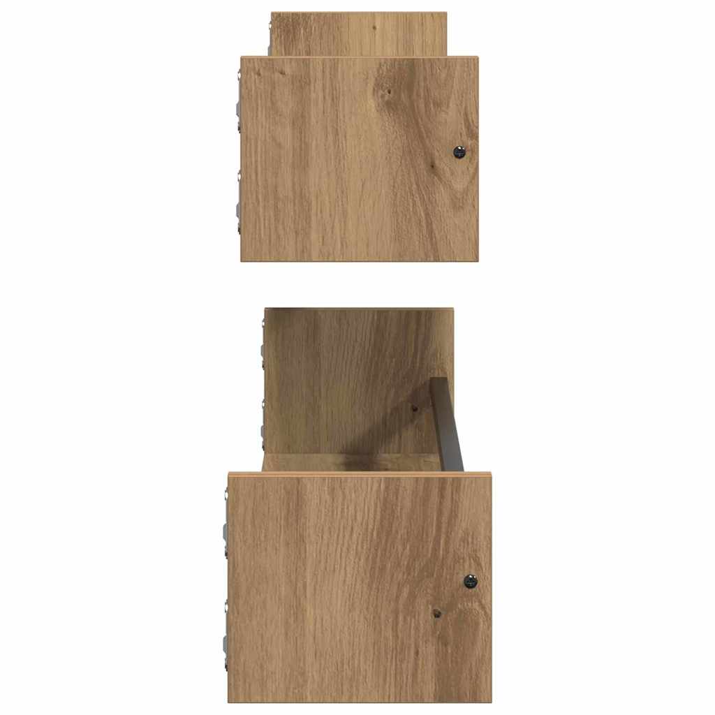 Wall Shelf Wall-mounted 2 pcs Artisan Oak 80 x 16 x 14 cm