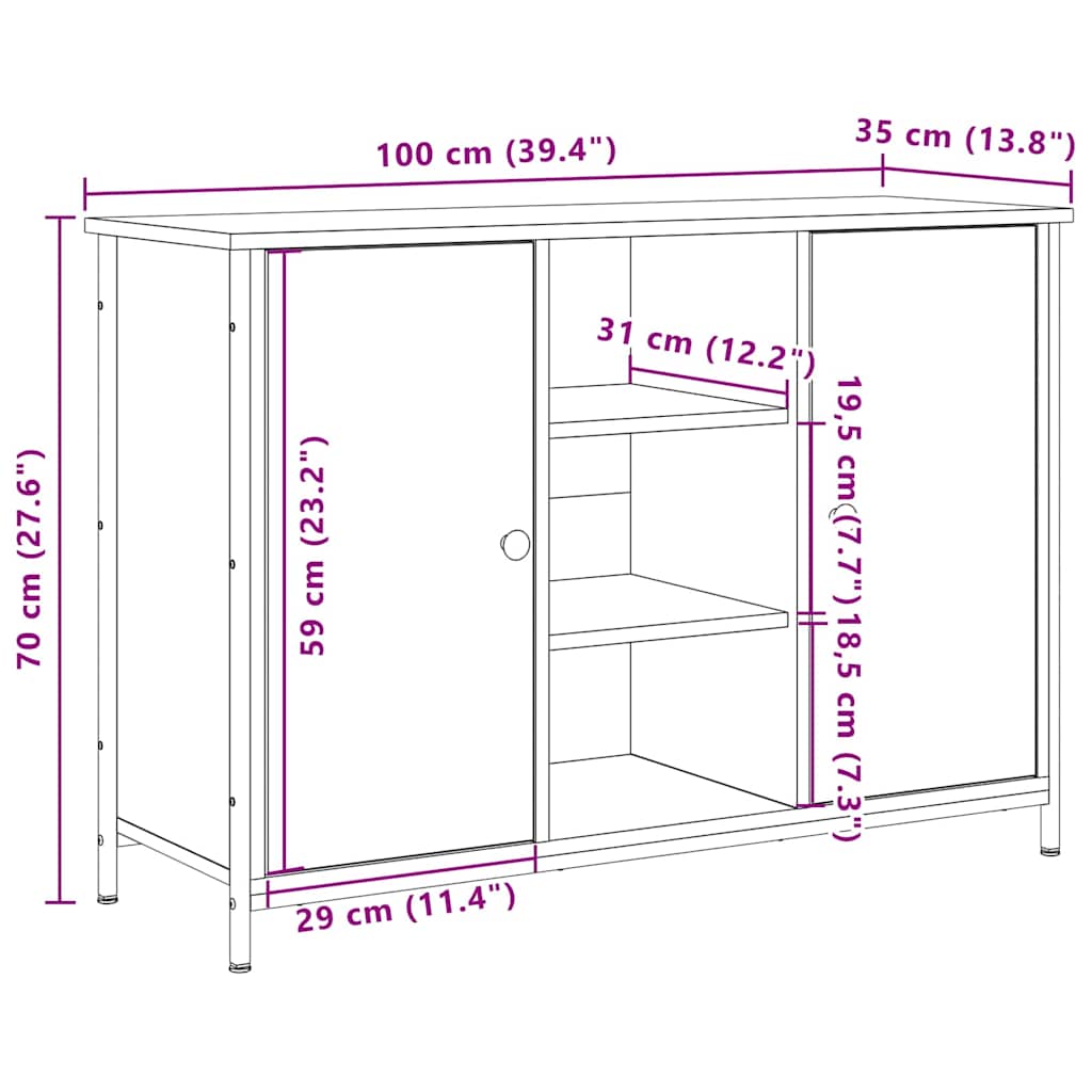 Sideboard Old Wood 100 x 35 x 70 cm