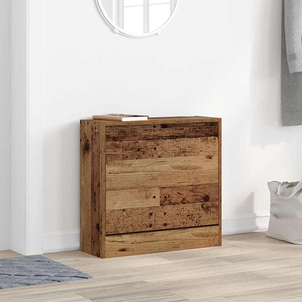 Shoe Cabinet with Door Old Wood 60 x 21 x 57 cm Engineered Wood