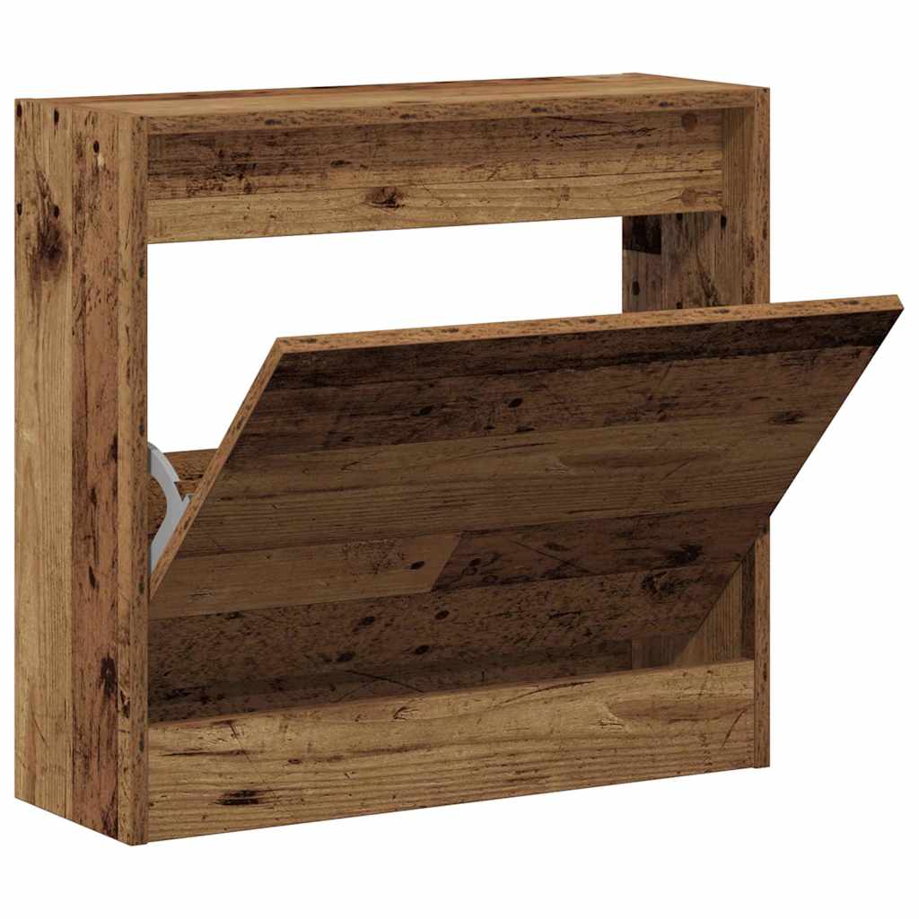 Shoe Cabinet with Door Old Wood 60 x 21 x 57 cm Engineered Wood
