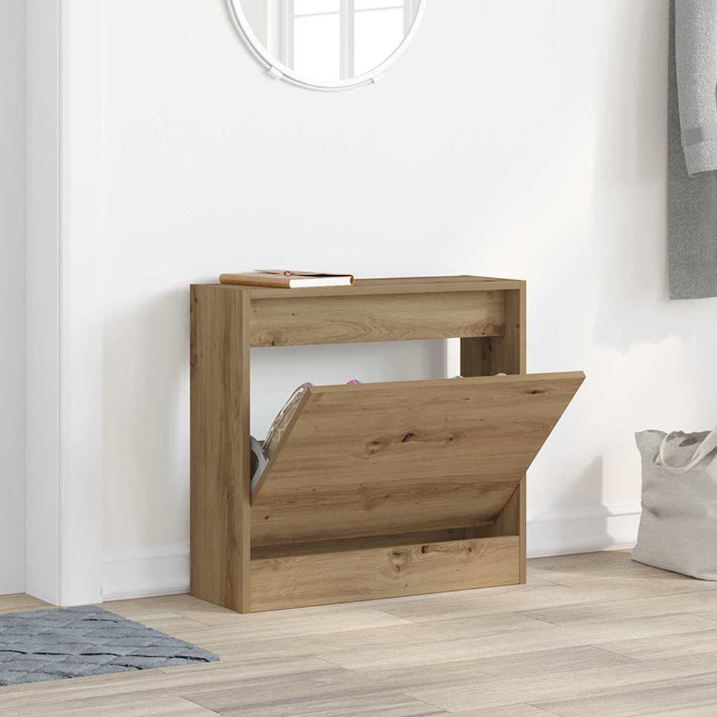 Shoe Cabinet 60 x 21 x 57 cm Engineered Wood Artisan Oak