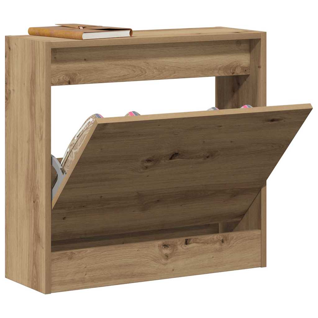 Shoe Cabinet 60 x 21 x 57 cm Engineered Wood Artisan Oak