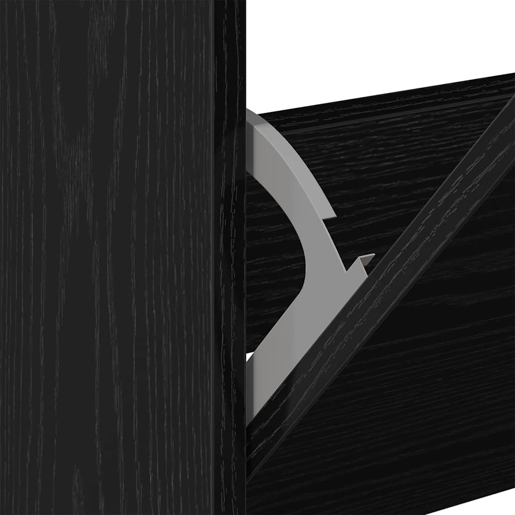Shoe Cabinet 60 x 21 x 57 cm Engineered Wood Black Oak