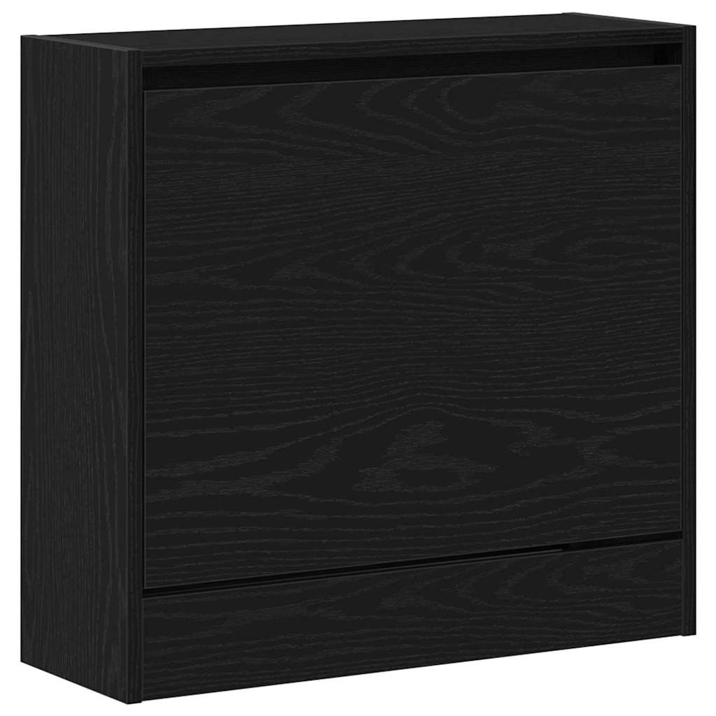 Shoe Cabinet 60 x 21 x 57 cm Engineered Wood Black Oak
