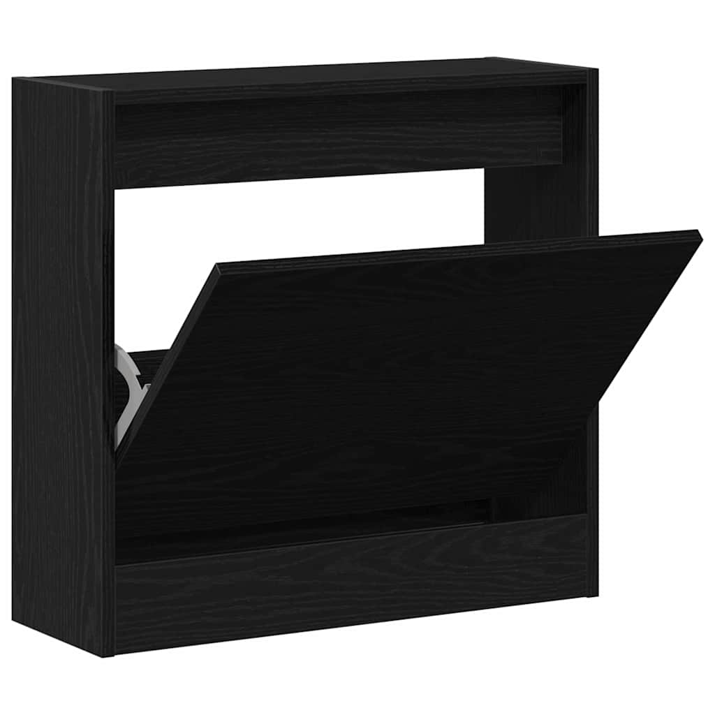 Shoe Cabinet 60 x 21 x 57 cm Engineered Wood Black Oak