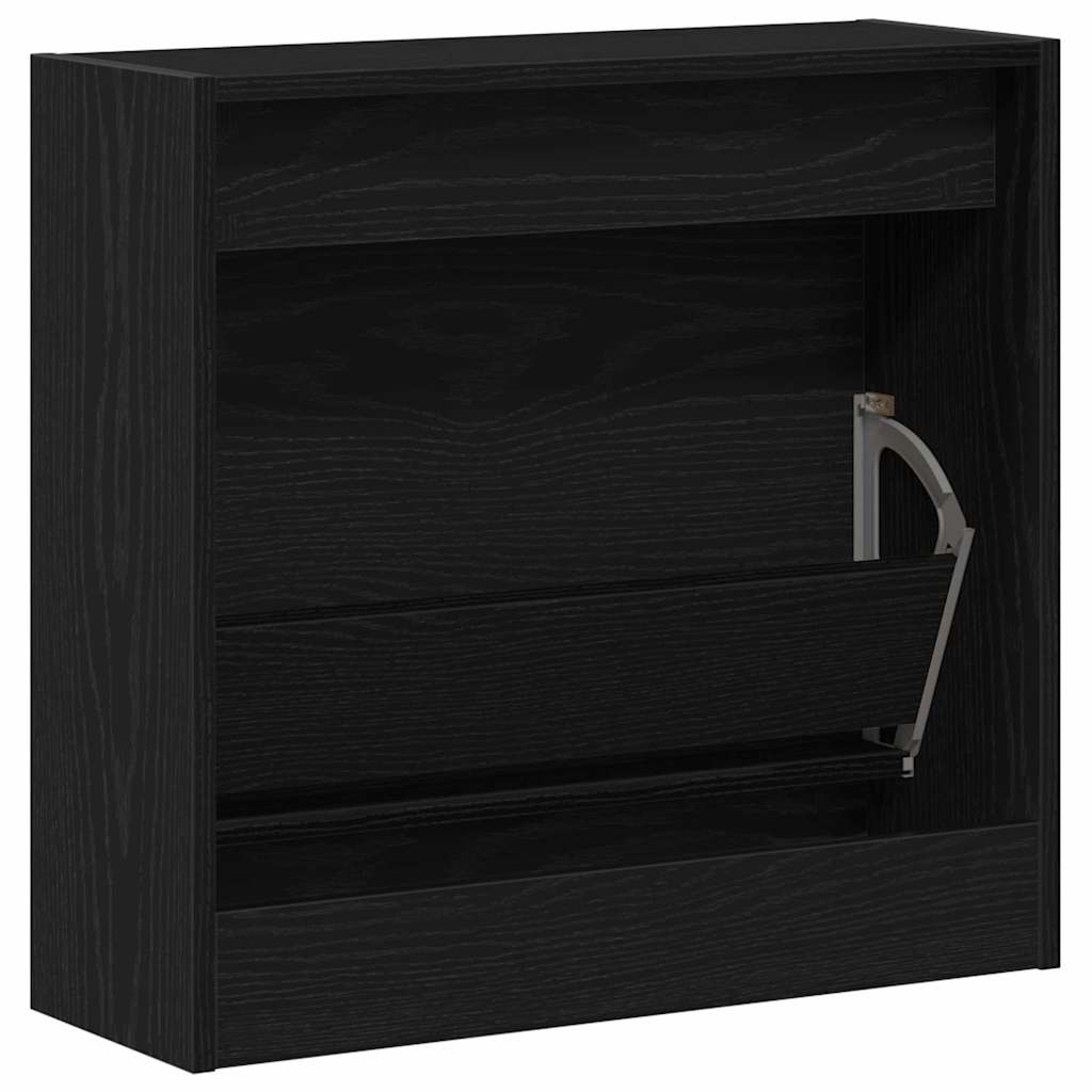 Shoe Cabinet 60 x 21 x 57 cm Engineered Wood Black Oak