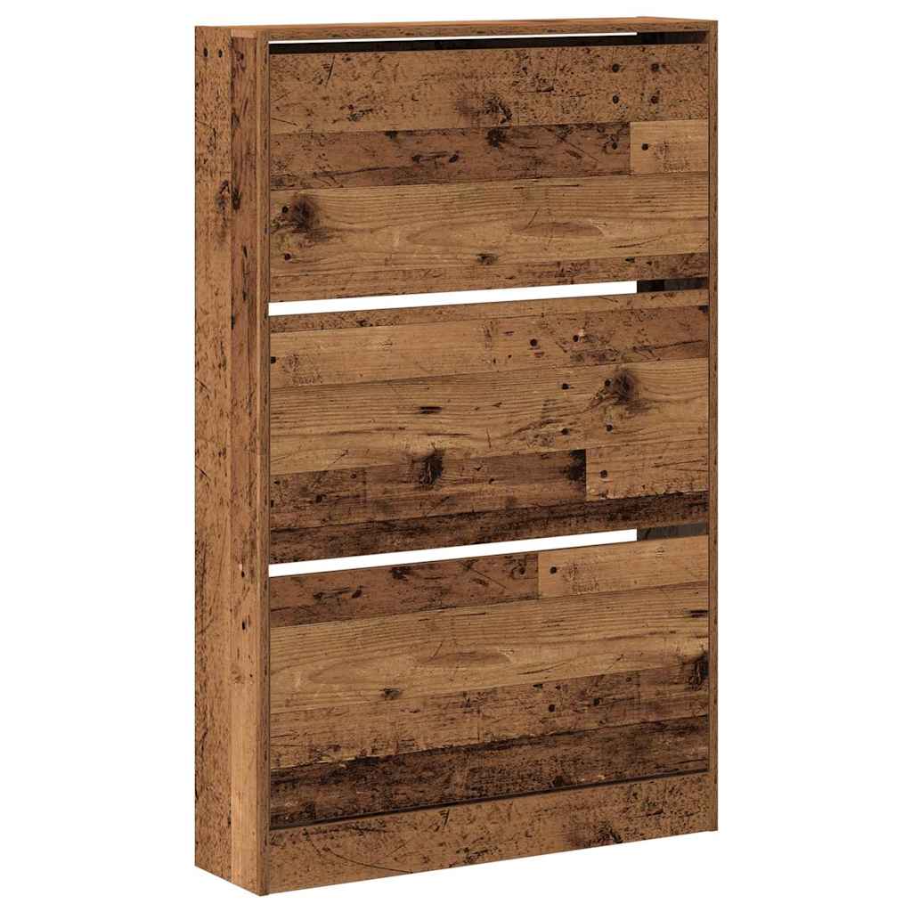 Shoe Cabinet Old Wood 80 x 21 x 125.5 cm Engineered Wood
