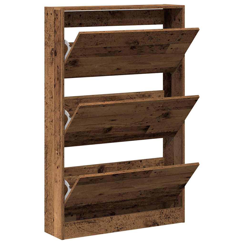 Shoe Cabinet Old Wood 80 x 21 x 125.5 cm Engineered Wood