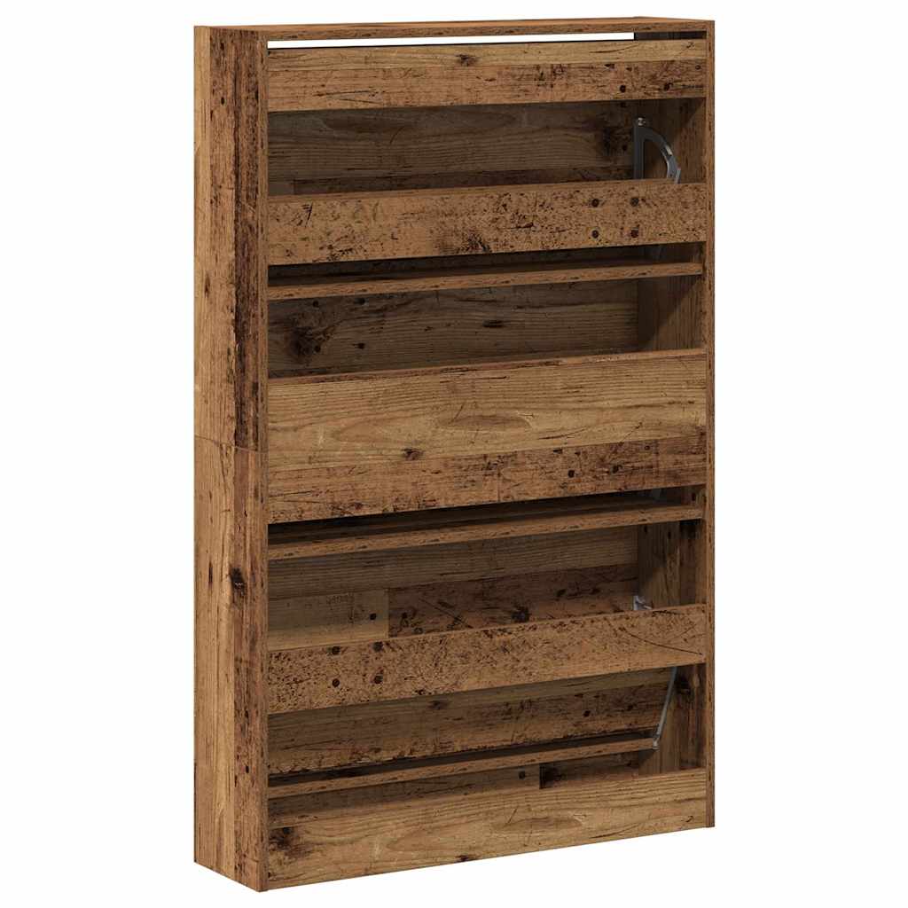 Shoe Cabinet Old Wood 80 x 21 x 125.5 cm Engineered Wood