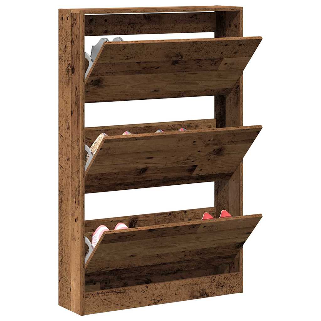 Shoe Cabinet Old Wood 80 x 21 x 125.5 cm Engineered Wood