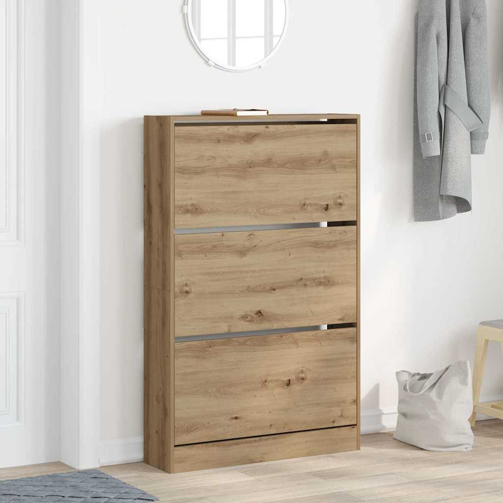 Shoe Cabinet 80 x 21 x 125.5 cm Engineered Wood Artisan Oak