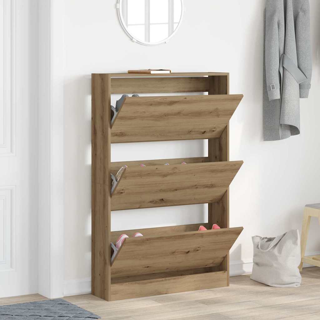 Shoe Cabinet 80 x 21 x 125.5 cm Engineered Wood Artisan Oak