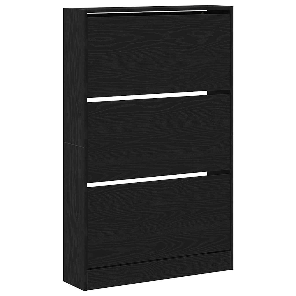 Shoe Cabinet 80 x 21 x 125.5 cm Engineered Wood Black Oak