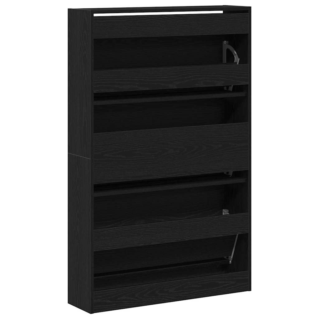 Shoe Cabinet 80 x 21 x 125.5 cm Engineered Wood Black Oak