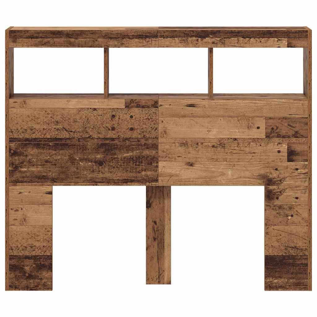 Headboard with Shelf Old Wood 120 x 17 x 102 cm Engineered Wood