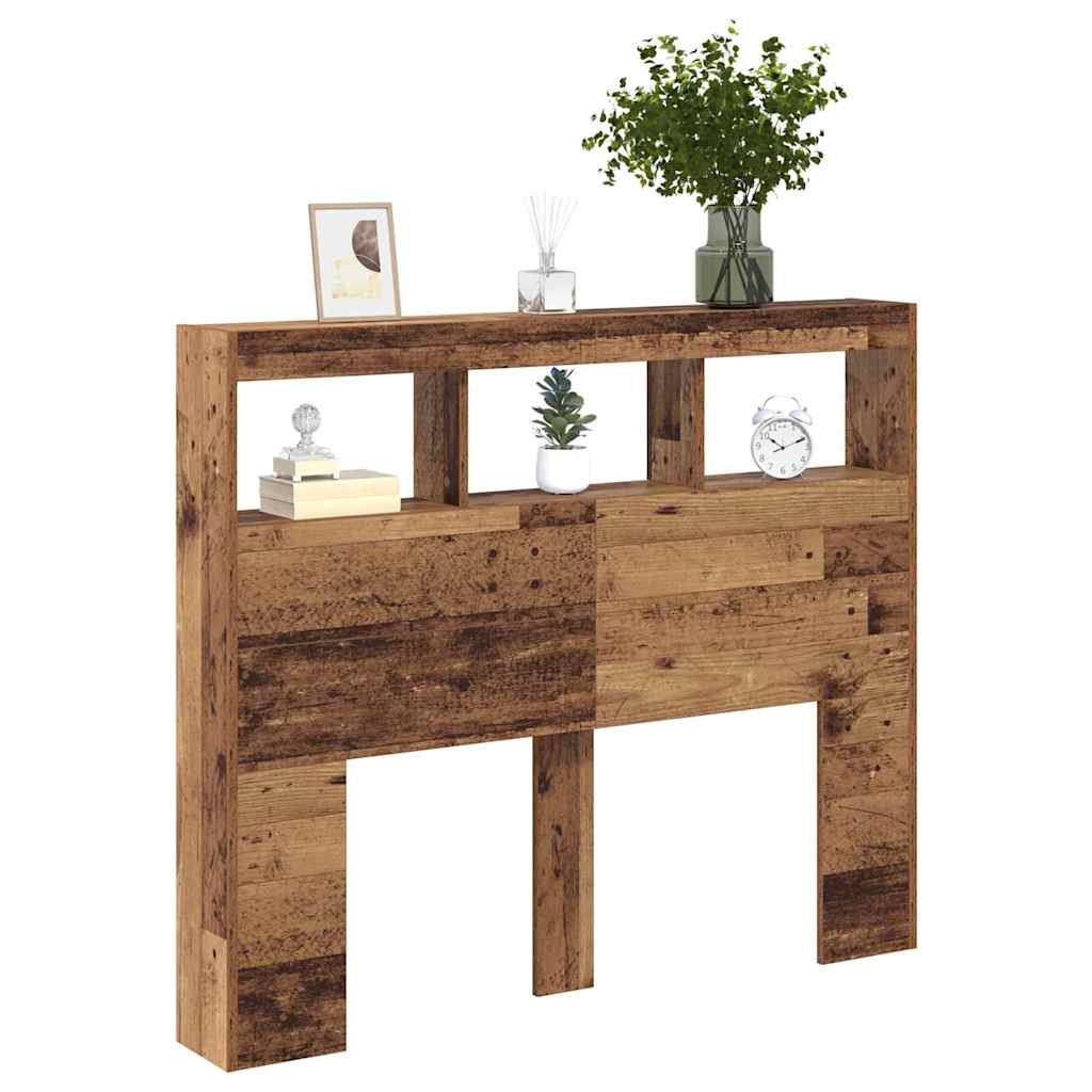 Headboard with Shelf Old Wood 120 x 17 x 102 cm Engineered Wood