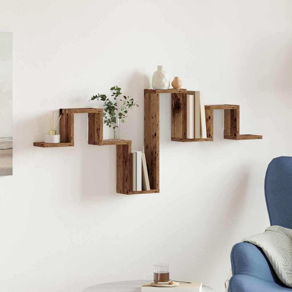 Wall Shelf Wall-mounted Old Wood 104.5 x 43 x 10 cm